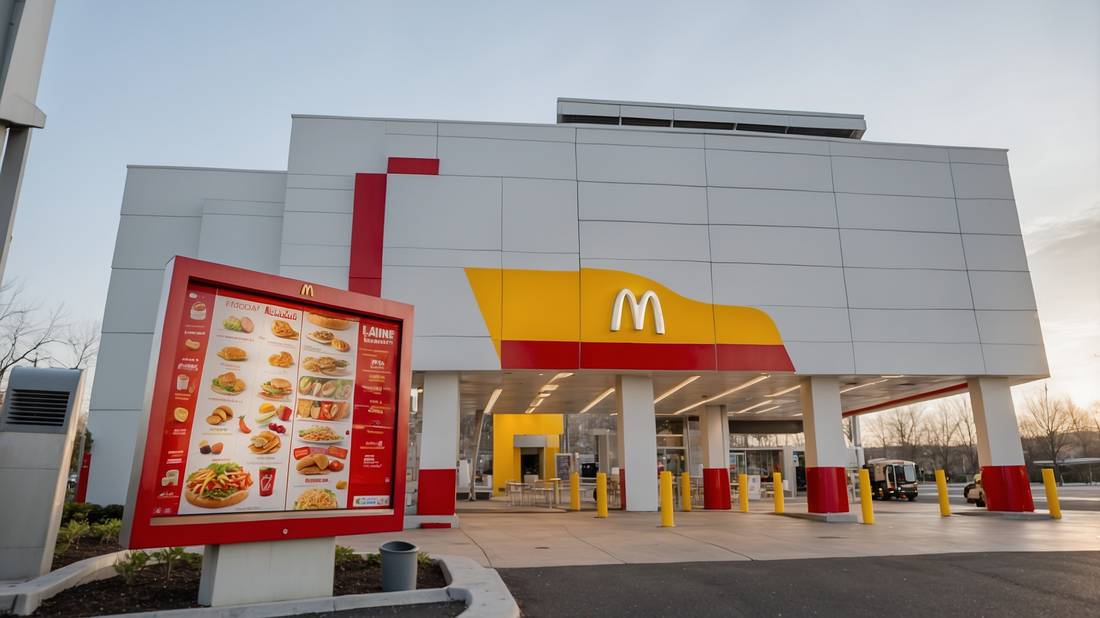 A car at a modern drive-thru lane